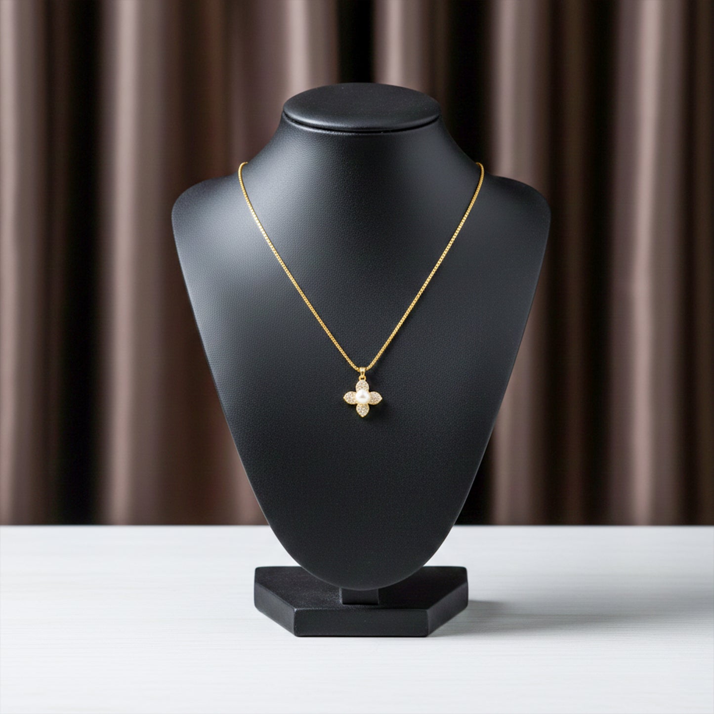 Classic Gold Pearl Blossom Necklace