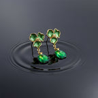 Green Bloom Crystal Earrings