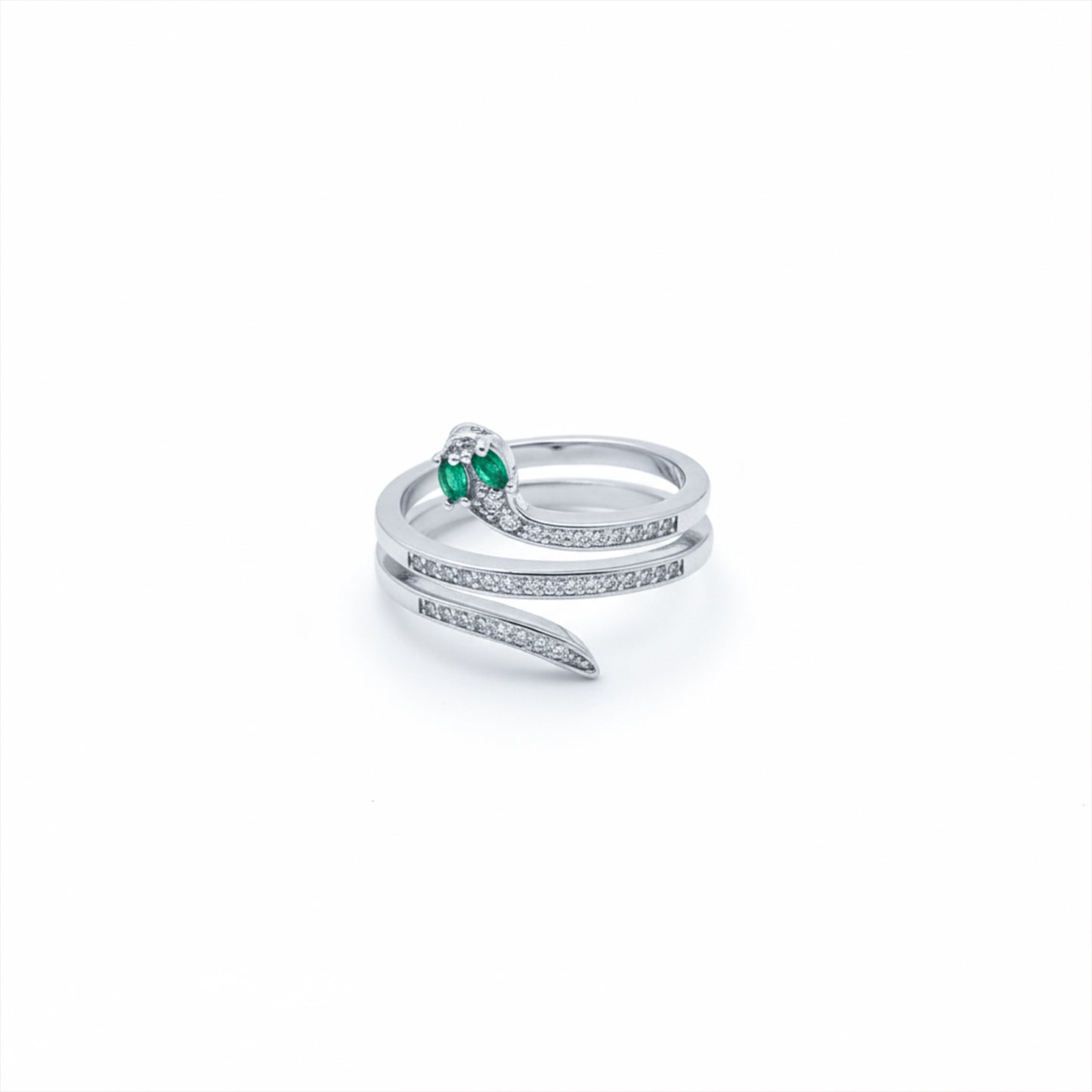 Mystic Emerald Diamond Wrap Ring