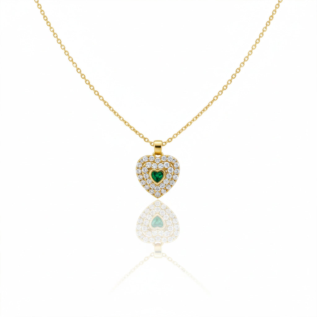 Celestia Green Crystal Heart Necklace