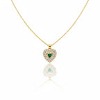 Celestia Green Crystal Heart Necklace