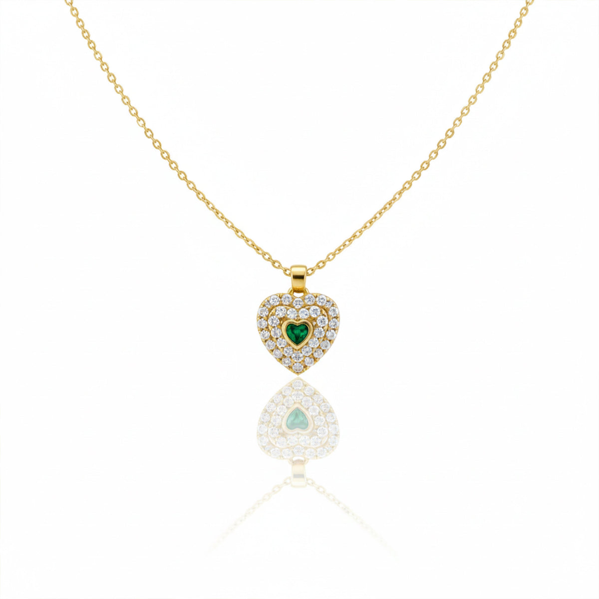 Celestia Green Crystal Heart Necklace