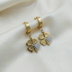 Luck Clover Gold Drop Earrings