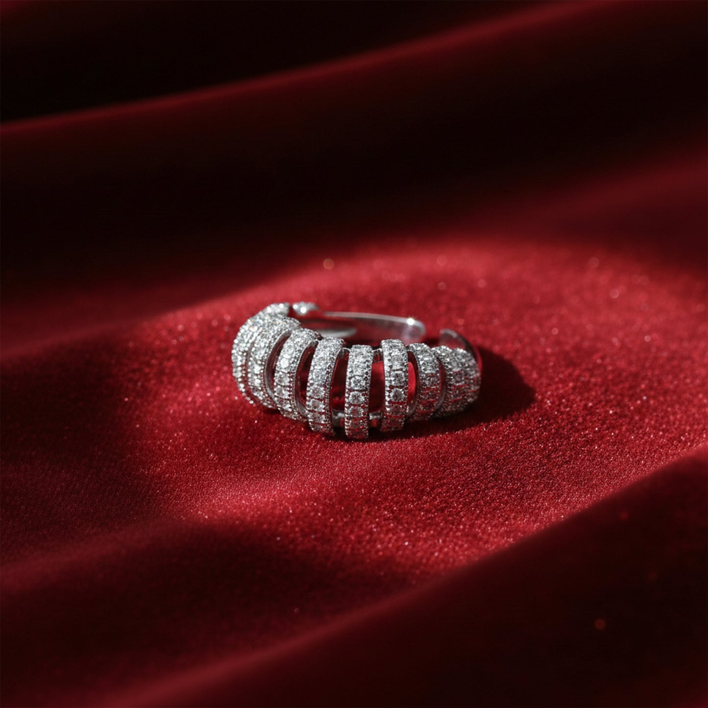 Luxe Pave Diamond Open Band Ring