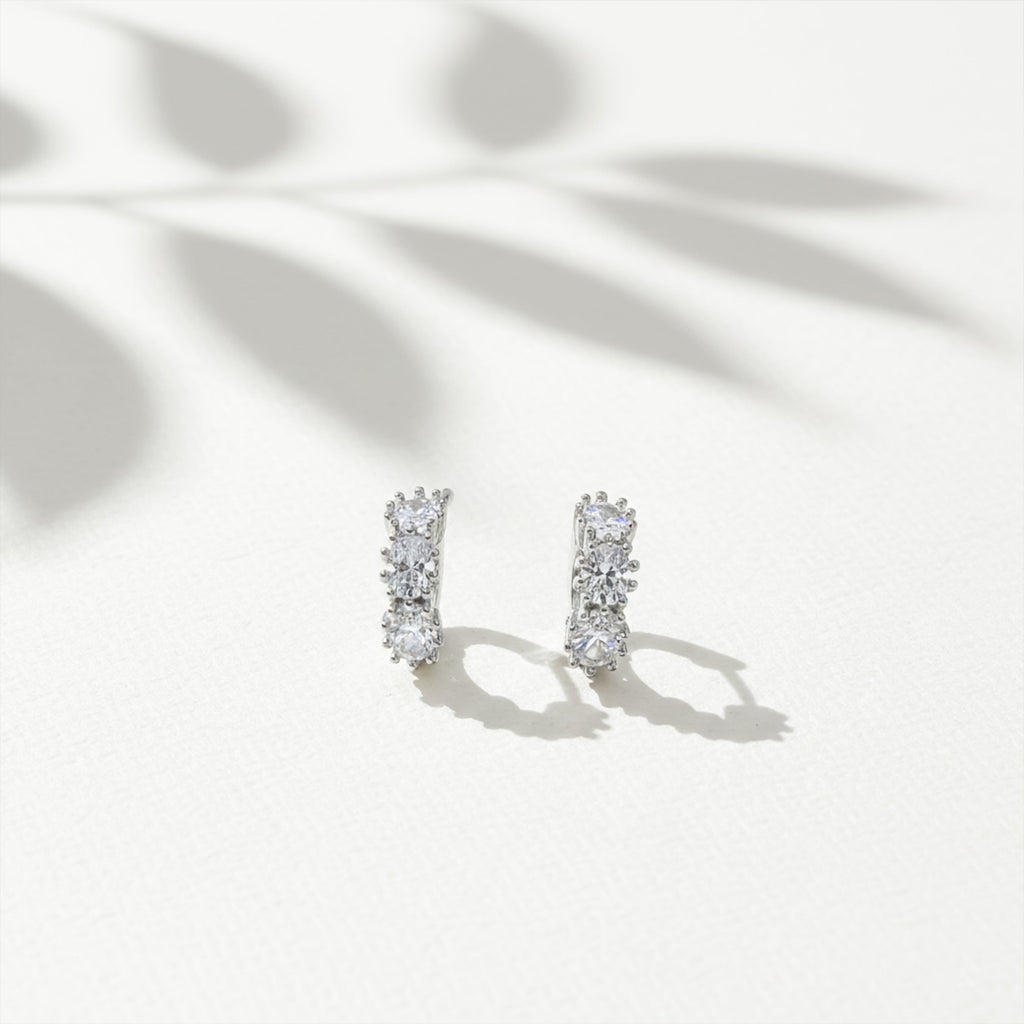 Eterna Glow Triple Diamond Hoops