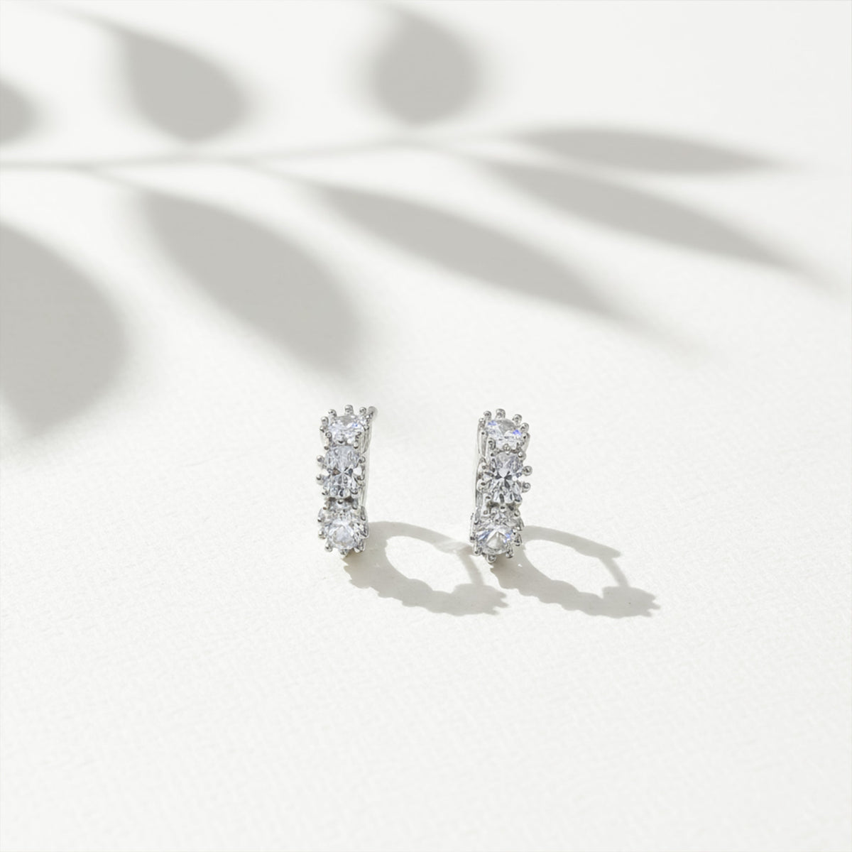 Eterna Glow Triple Diamond Hoops