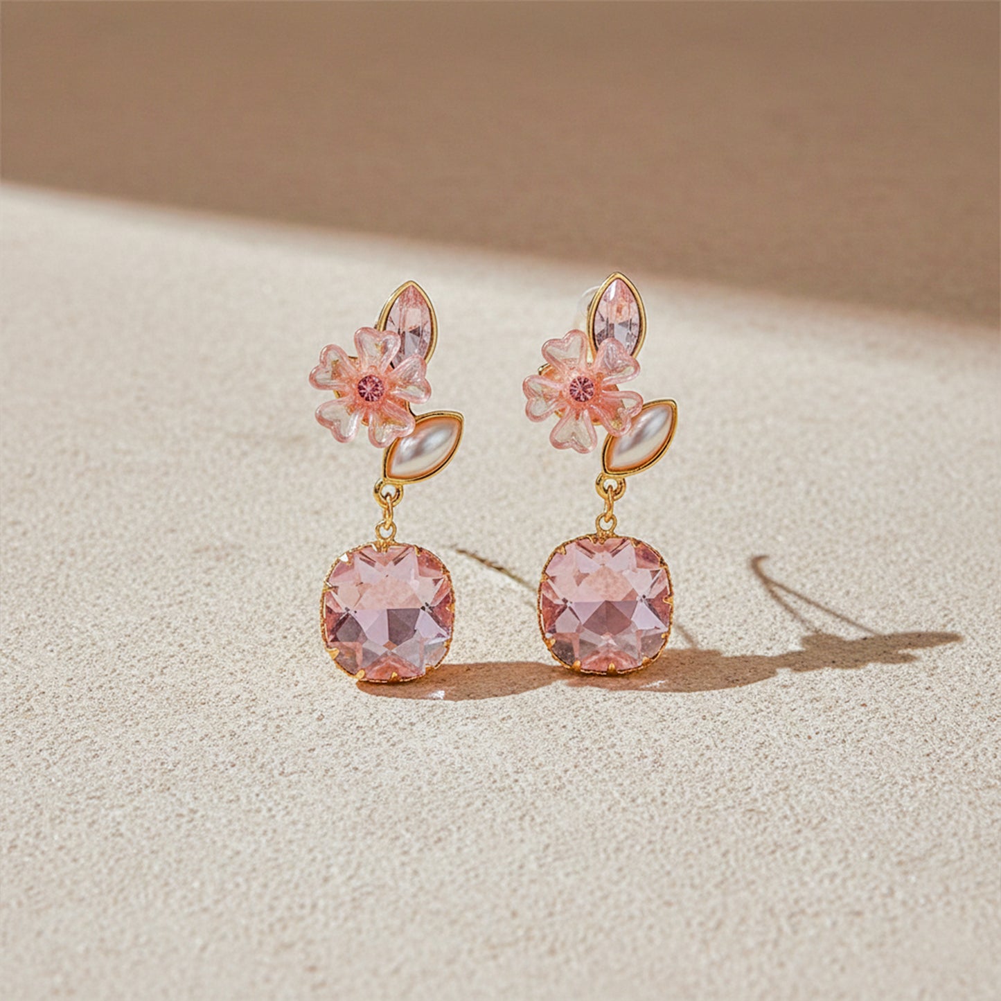 Pink Blossom Elegance Drop Earrings