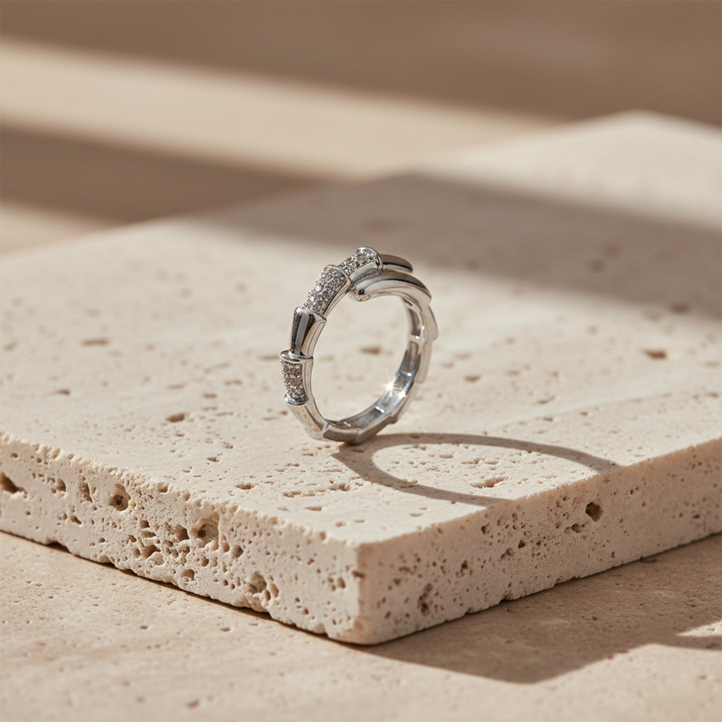 Curve Crystal Band Ring