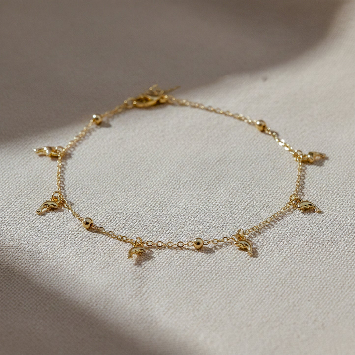 Premium Dolphin Charm Gold Anklet