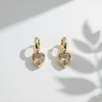 Chic Gold Heart Dangle Earrings