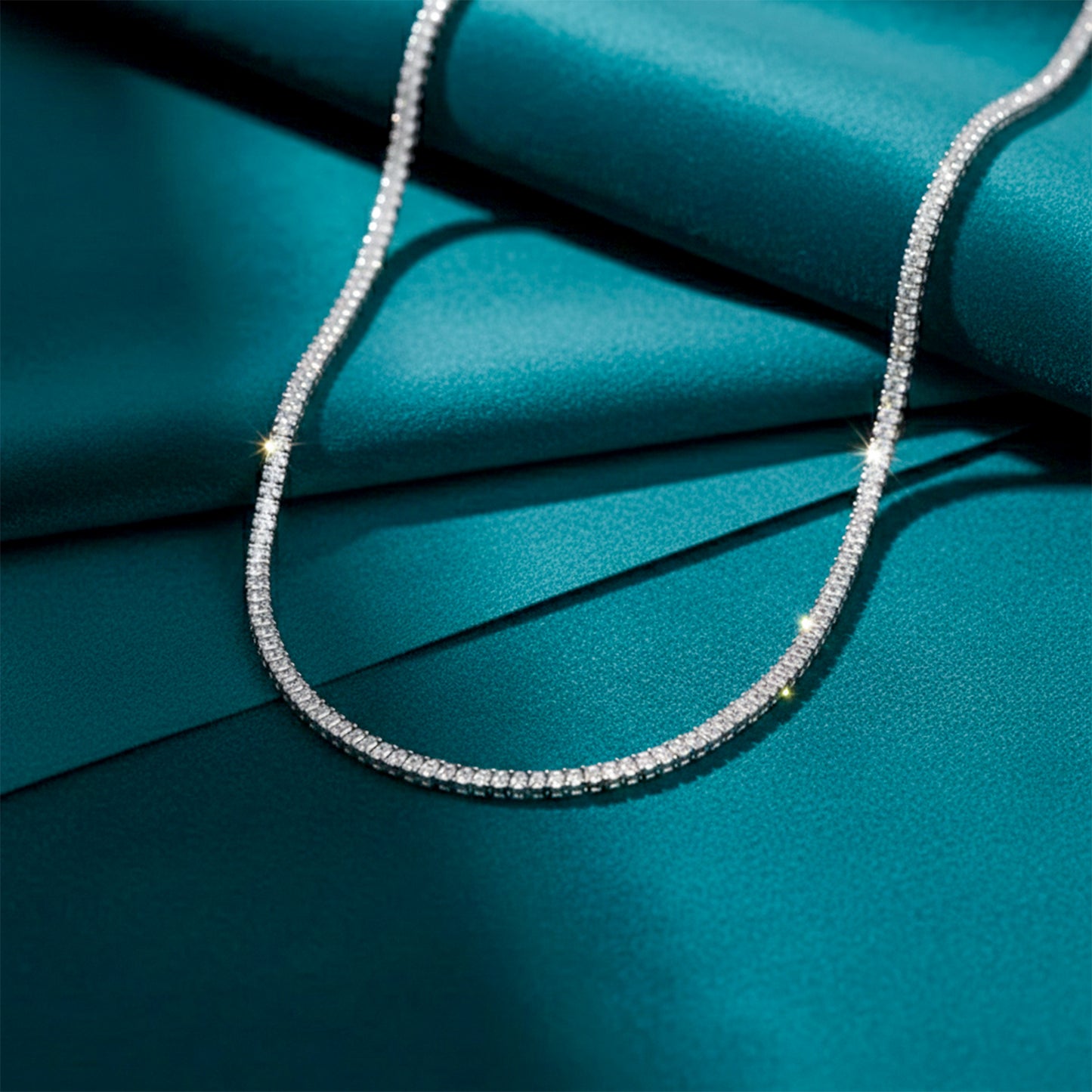 Silver Diamond Tennis Necklace