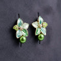 Celestial Green Petal Earrings