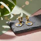 Evil Eye Round Earrings