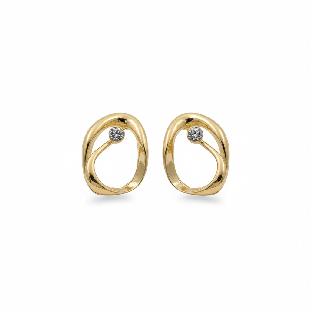 Orbit Diamond Gold Earrings