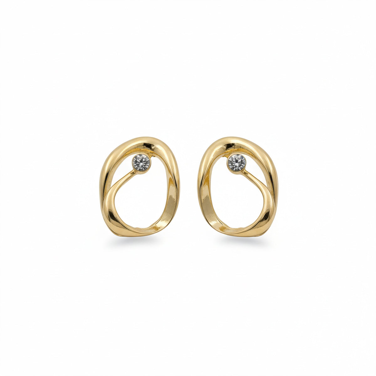 Orbit Diamond Gold Earrings