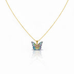 Iridesa Butterfly Gold Pendant Necklace