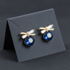 Sapphire Spark Bow Earrings