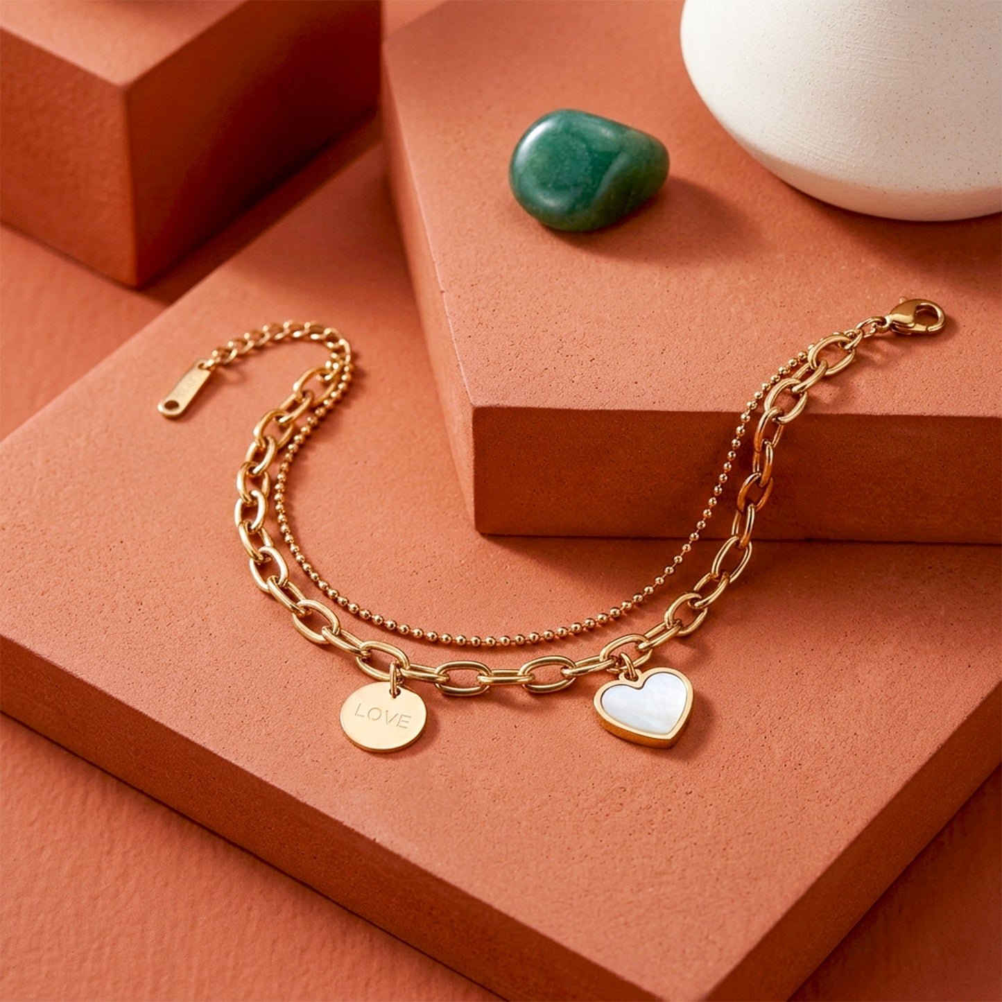 Amoura Luxe Heart Charm Bracelet