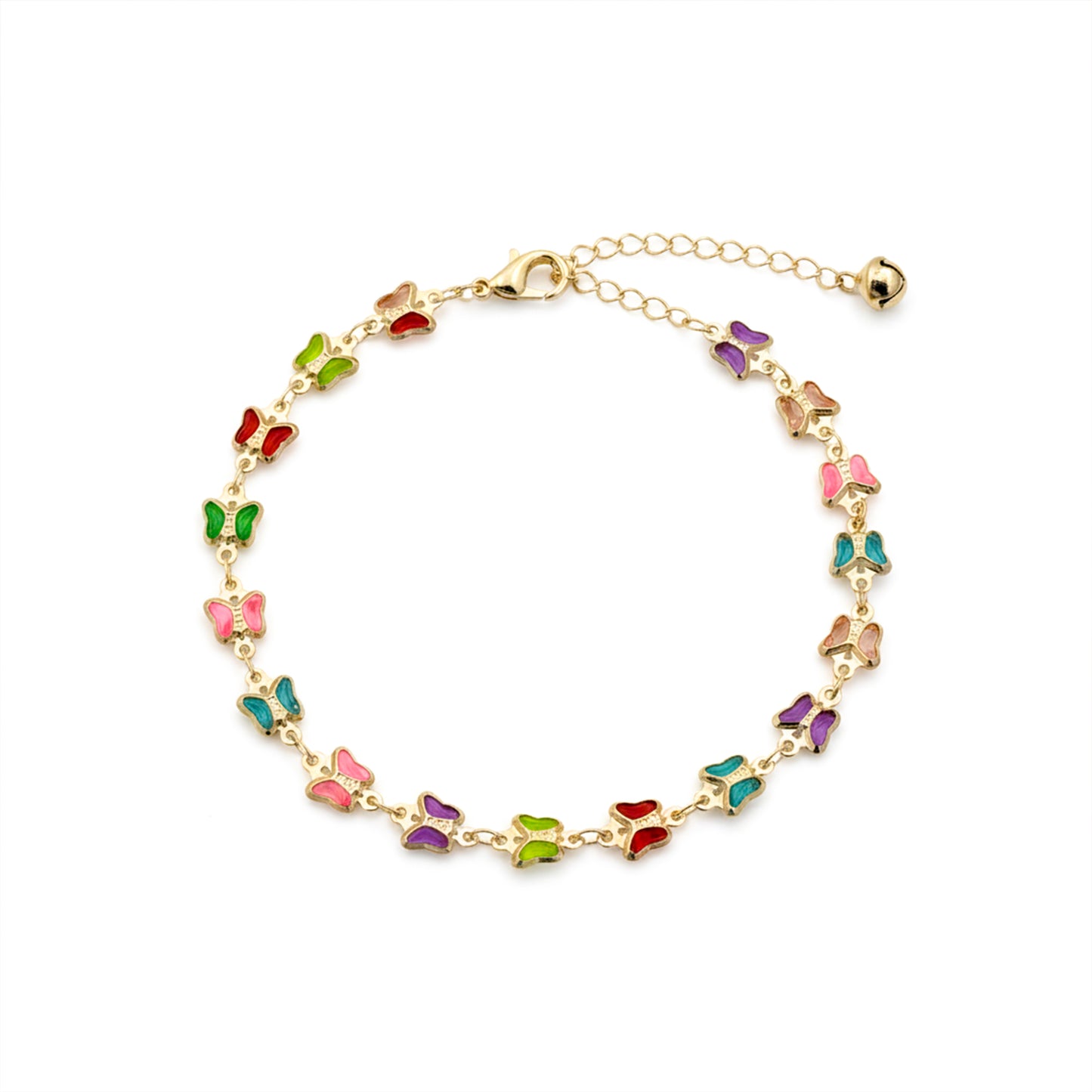 Luxe Multicolor Butterfly Charm Anklet