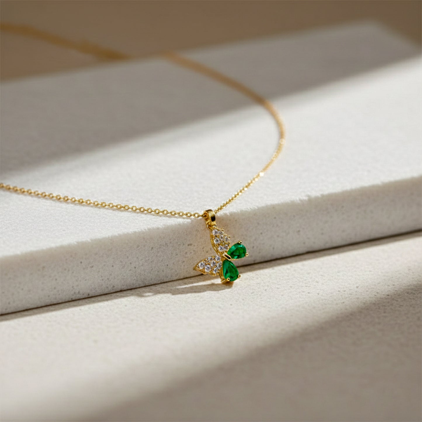 Emerald Butterfly Necklace