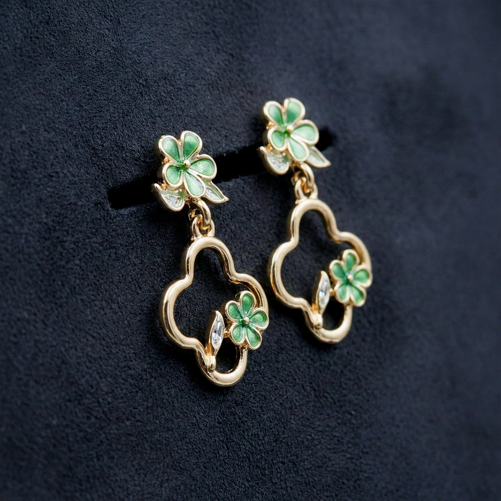 Green Blossom Luxe Earrings