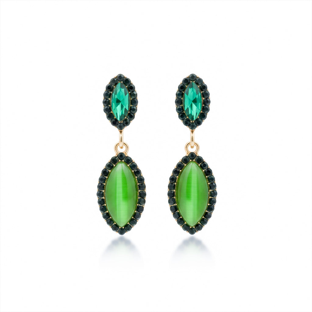 Green Radiance Drop Earrings