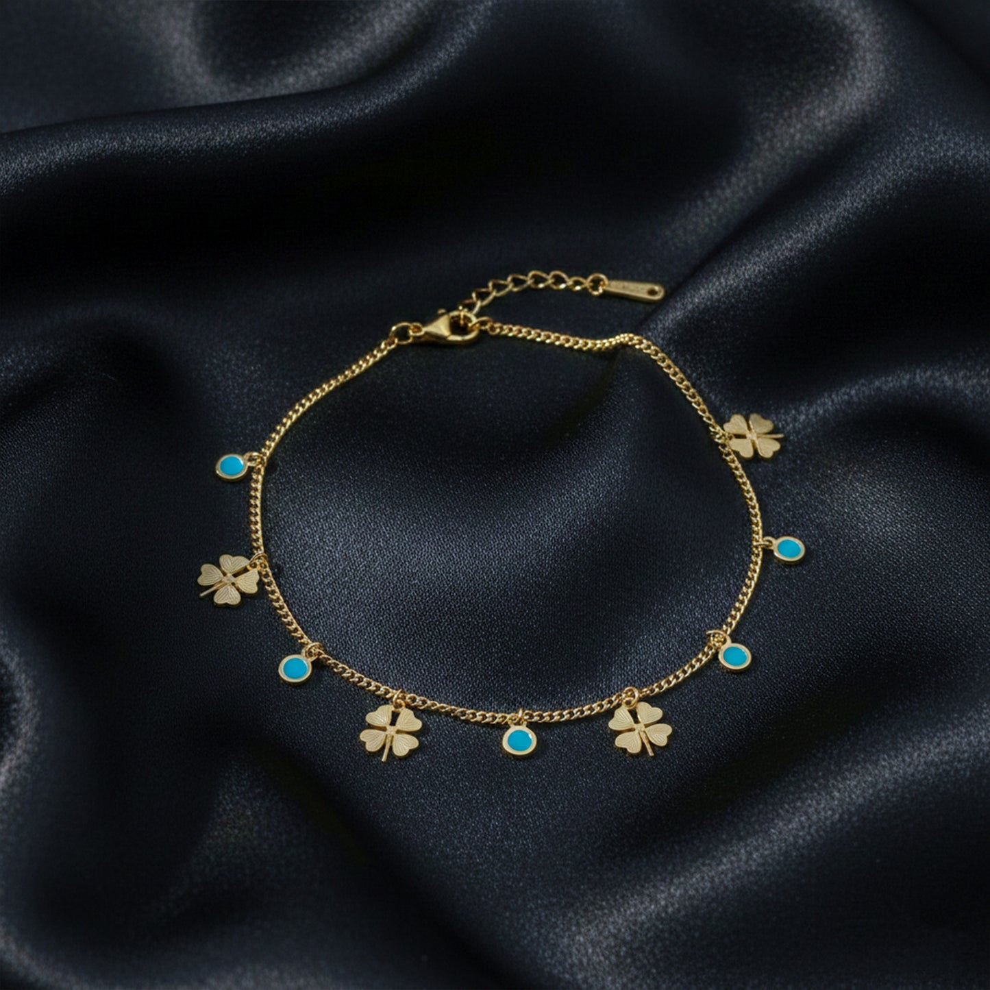 Celestial Clover Nazar Gold Bracelet