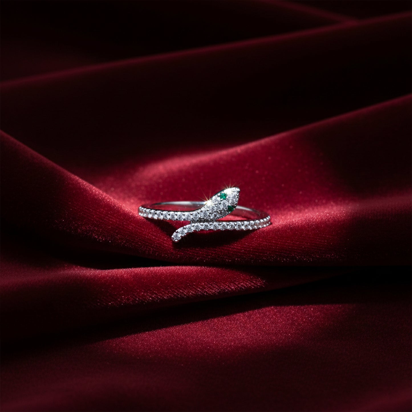 Eye Diamond Snake Wrap Ring