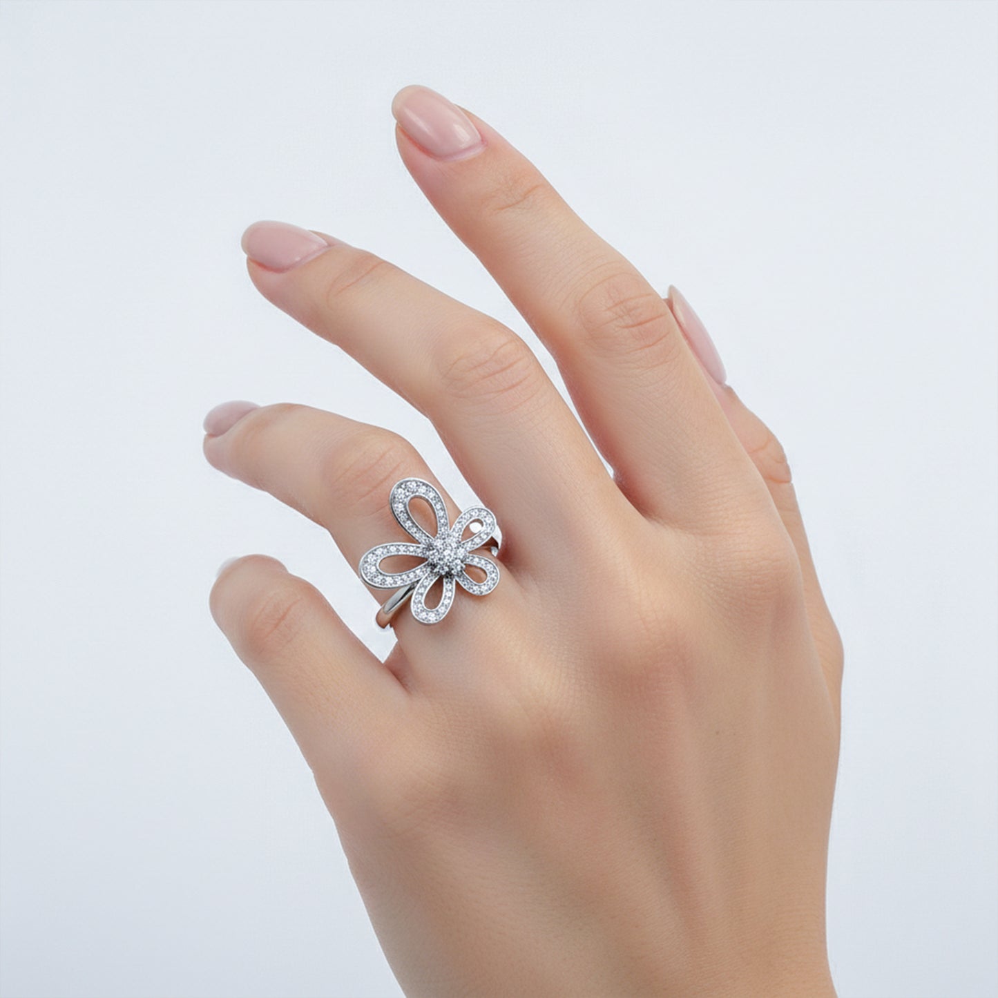 Diamond Flower Statement Ring