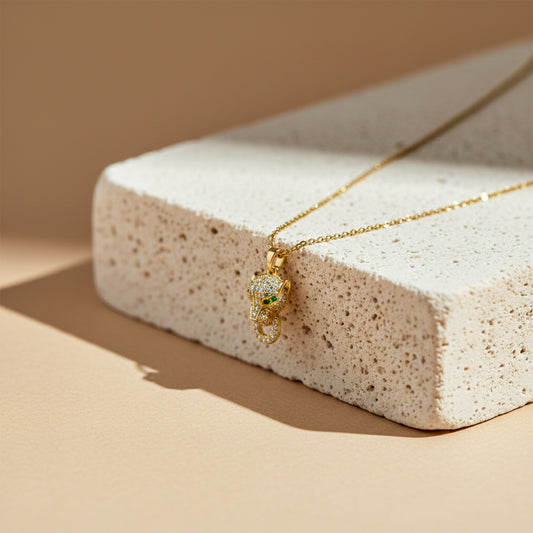 Crystal Leopard Pendant Necklace