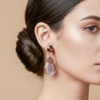 Elegant Mauve Pearl Drop Earrings