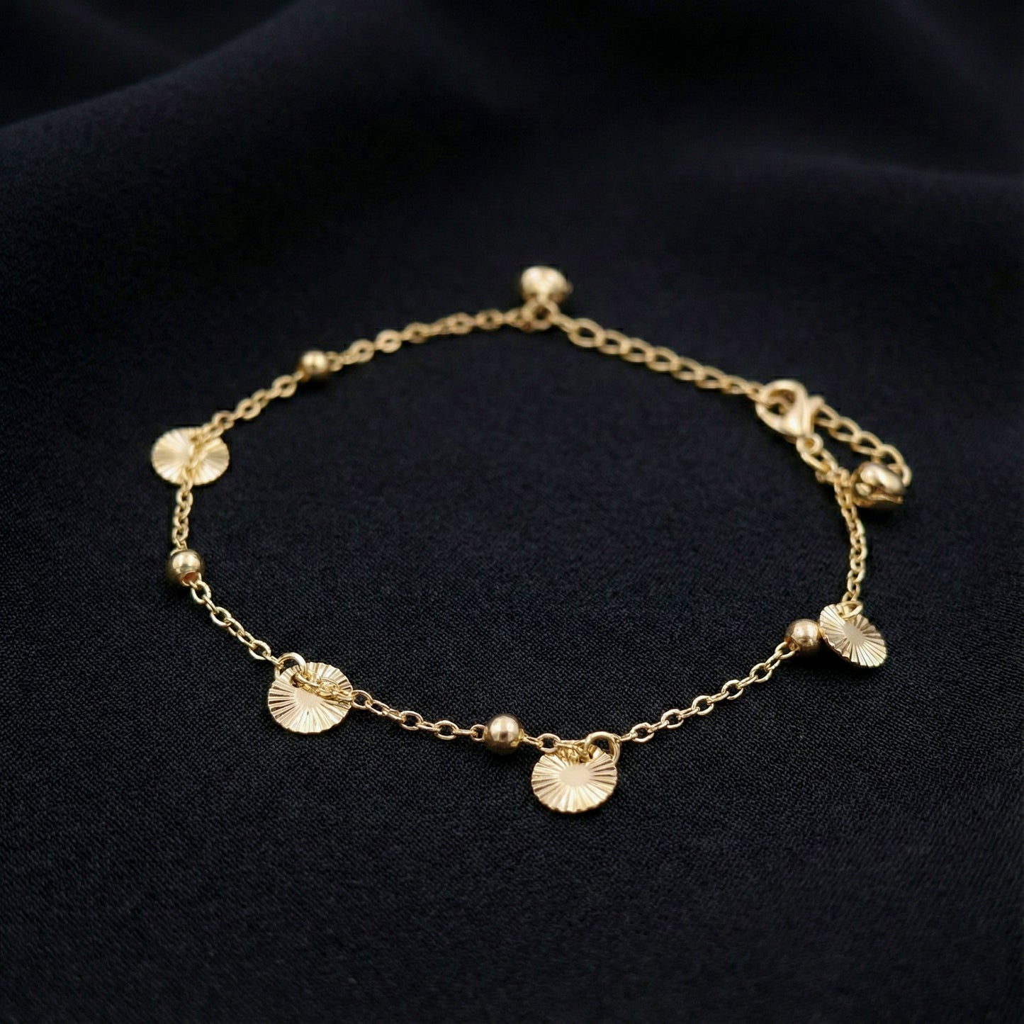 Elysian Minimal Gold Charm Anklet