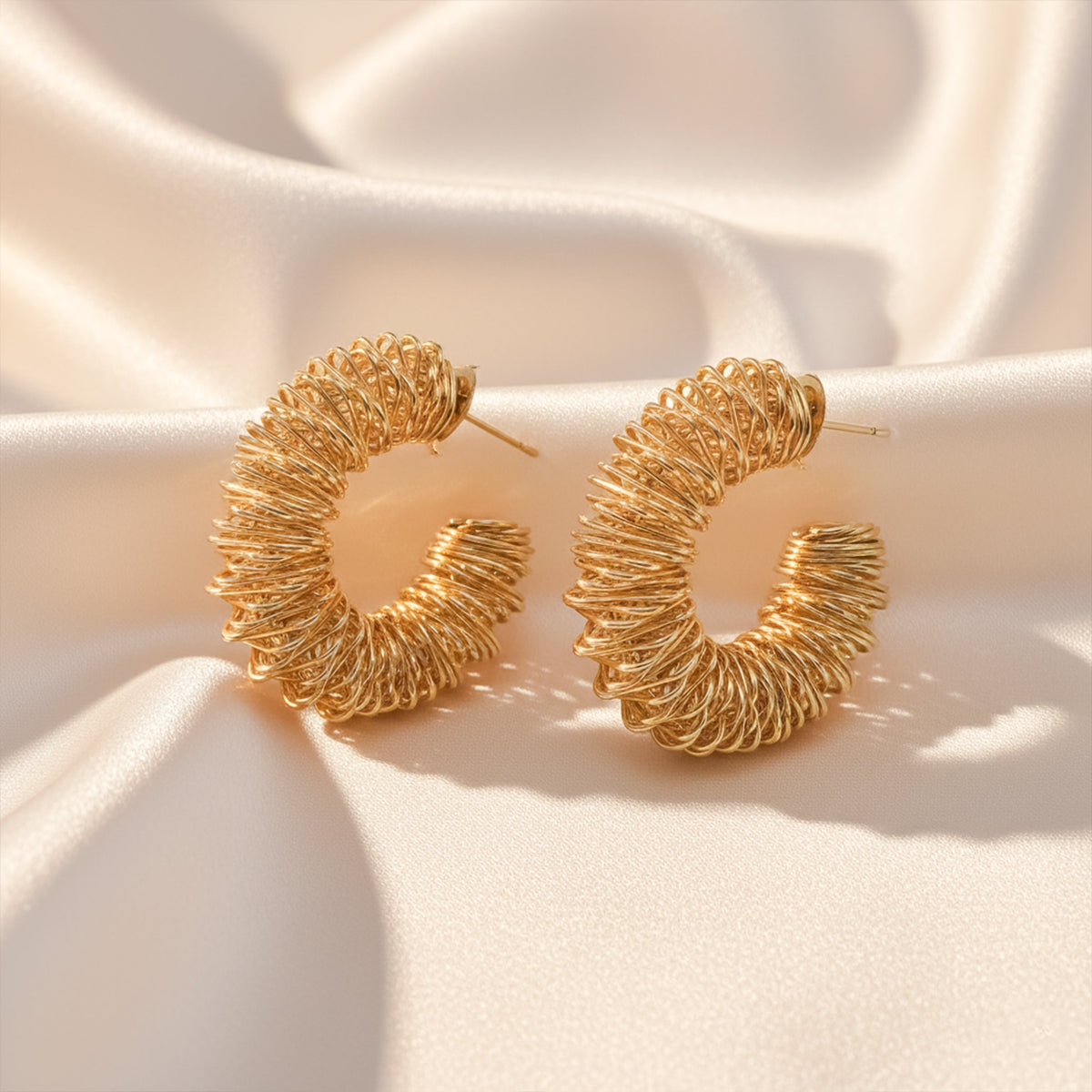 Spiral Gold Hoop Earrings