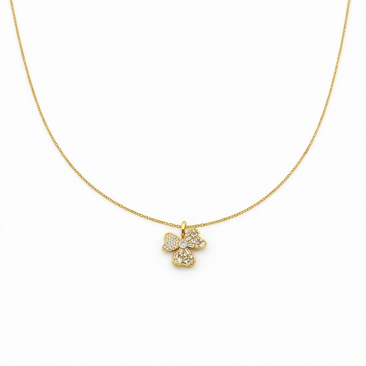 Dainty Gold Flower Pendant Necklace