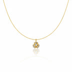 Gold Diamond Flower Pendant Necklace