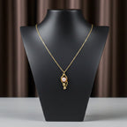 Golden Teardrop Pearl Pendant Necklace