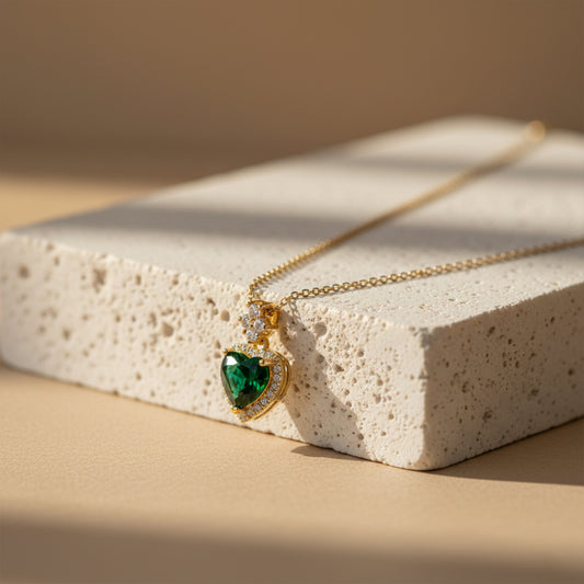 Eterna Emerald Heart Pendant Necklace
