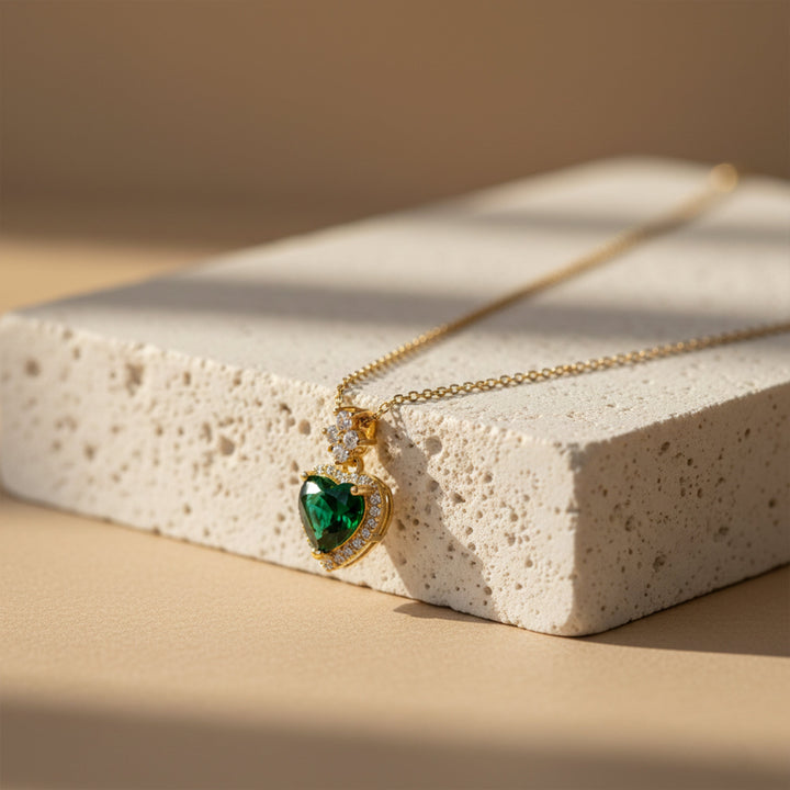 Eterna Emerald Heart Pendant Necklace