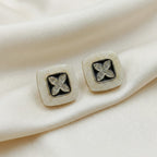 Ivory Noir Blossom Luxe Stud Earrings