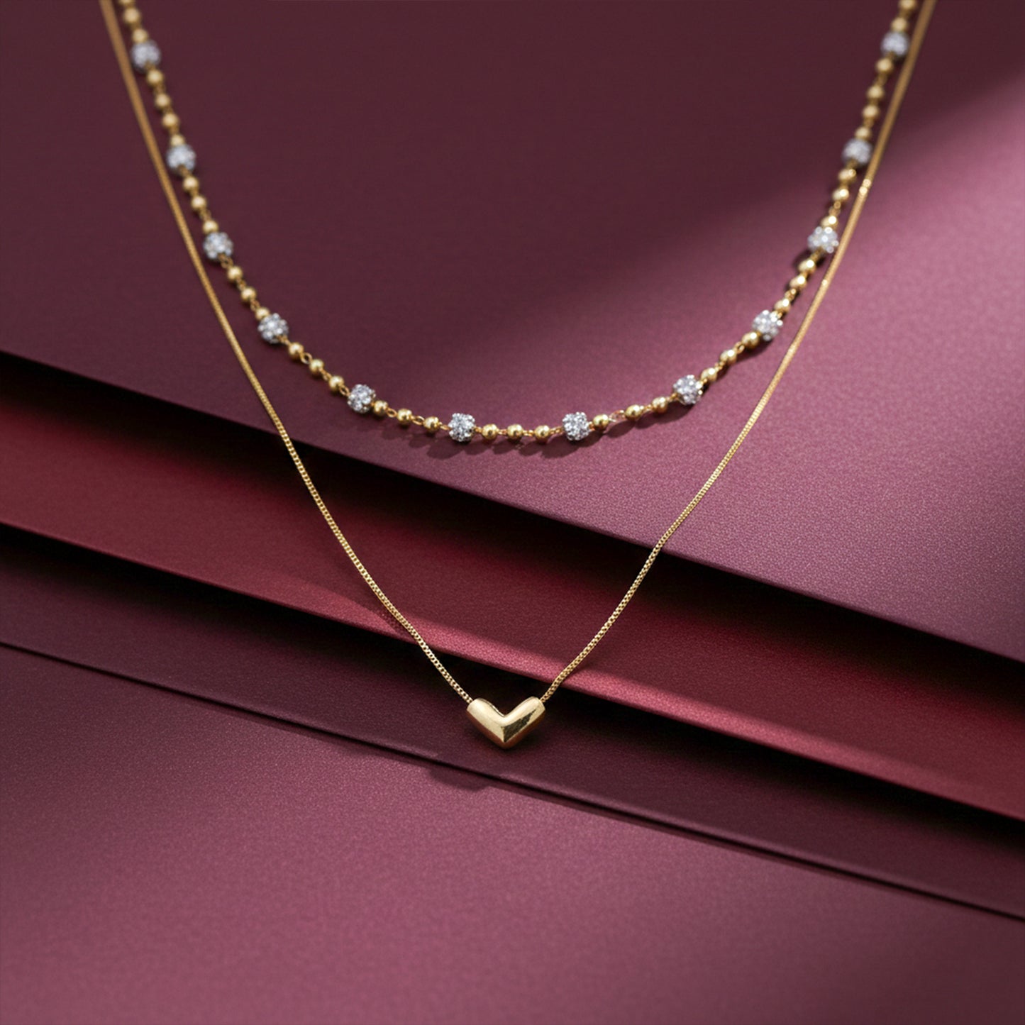 Luxpenny Dual Layer Gold Heart Necklace