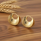 Waves Gold Hoops Earrings