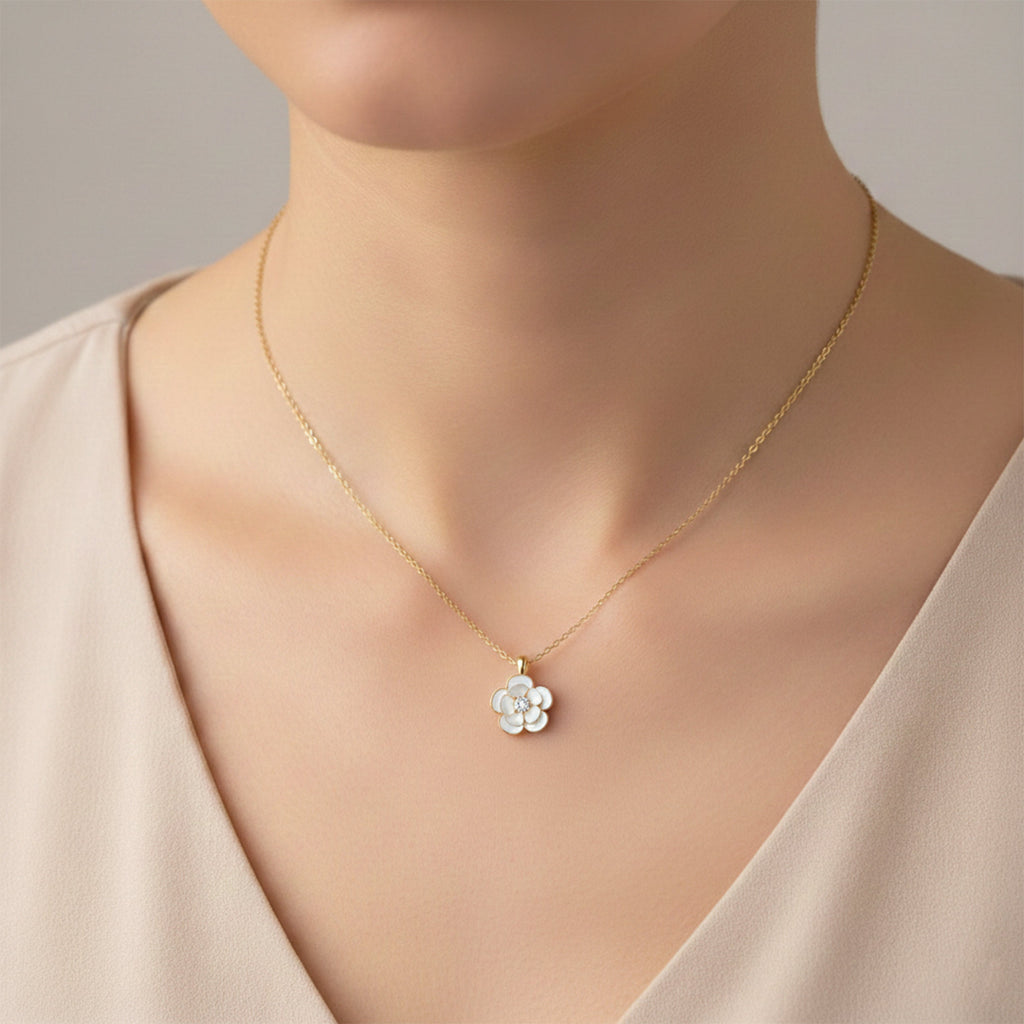 Petite White Blossom Necklace