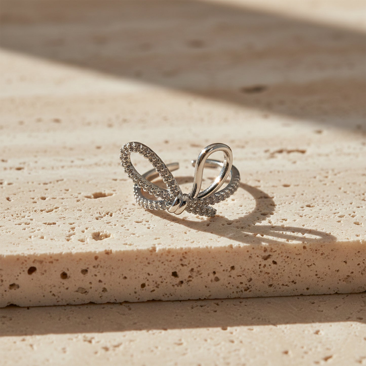 Celeste Sparkle Bow Infinity Ring