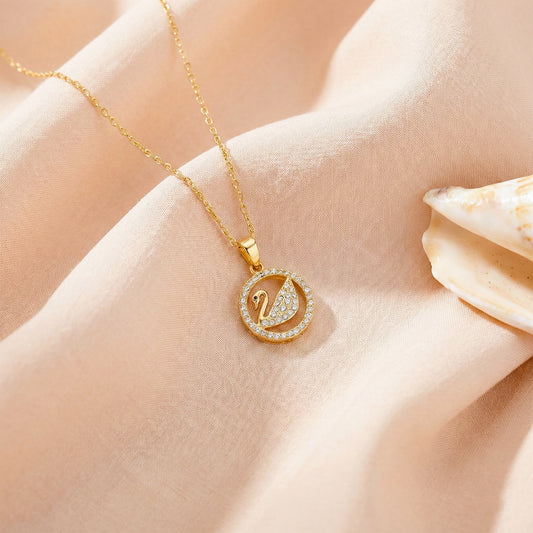 Swan Graceful Pendant Necklace