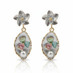 Blossom Pearl Enamel Drop Earrings
