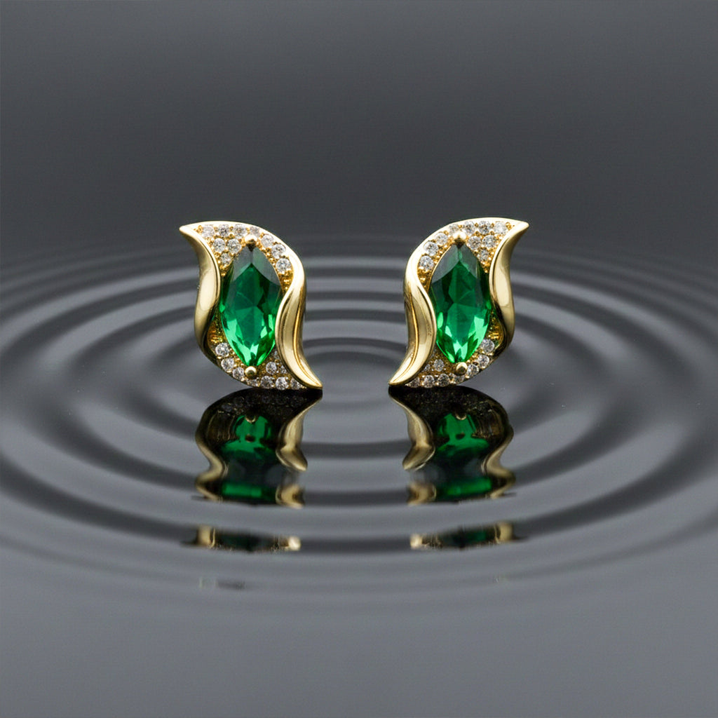 Velvet Green Luxe Curve Earrings