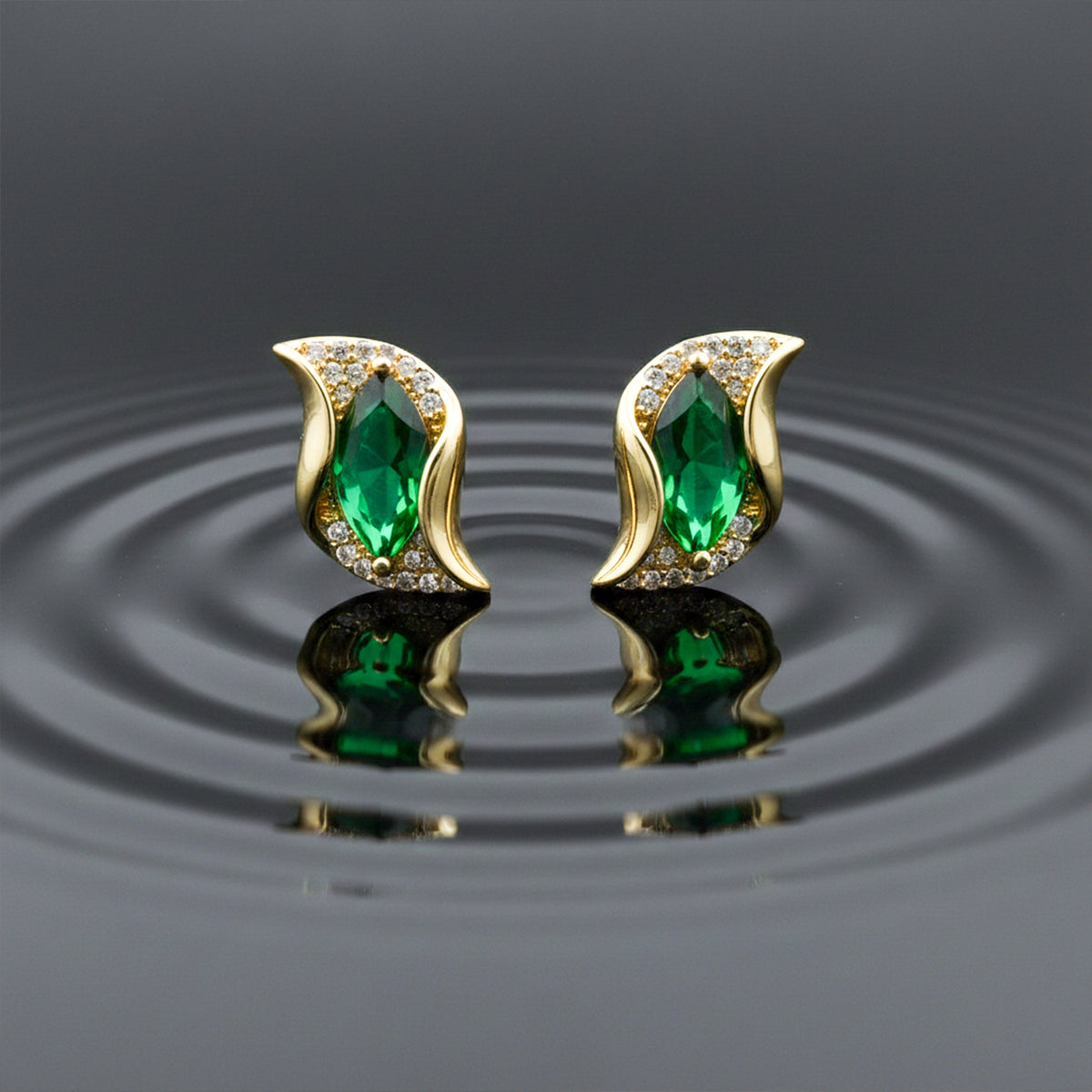 Velvet Green Luxe Curve Earrings