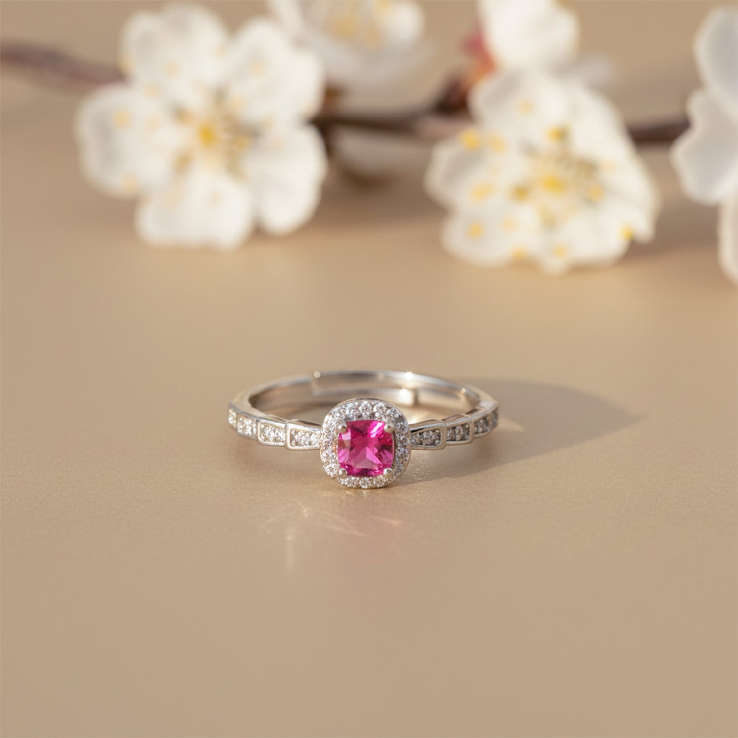 Rose Royale Pink Halo Ring