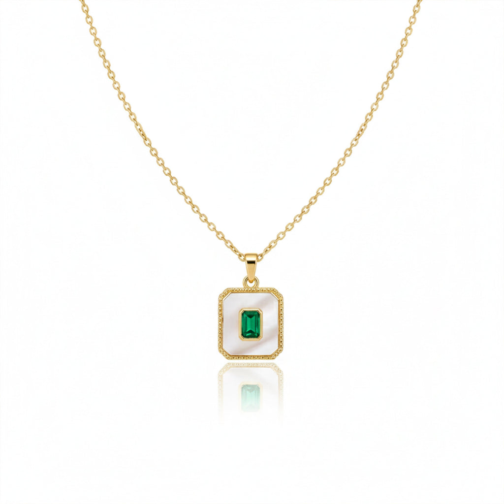 Celestine Royal Green Stone Gold Necklace