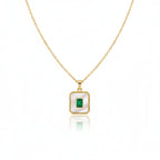 Celestine Royal Green Stone Gold Necklace